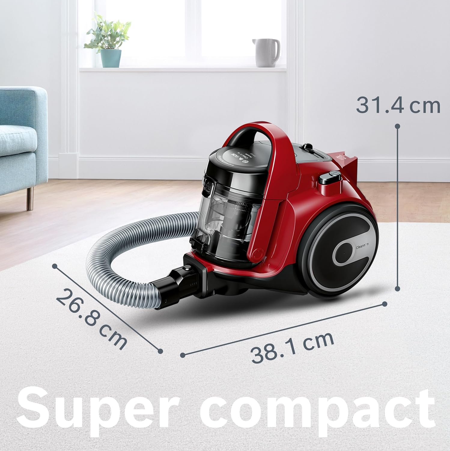 BOSCH BGC05AAA2 Staubsauger ohne Beutel - 78 dB - Behälterkapazität 1,5 l - Waschbarer HEPA 12-Filter