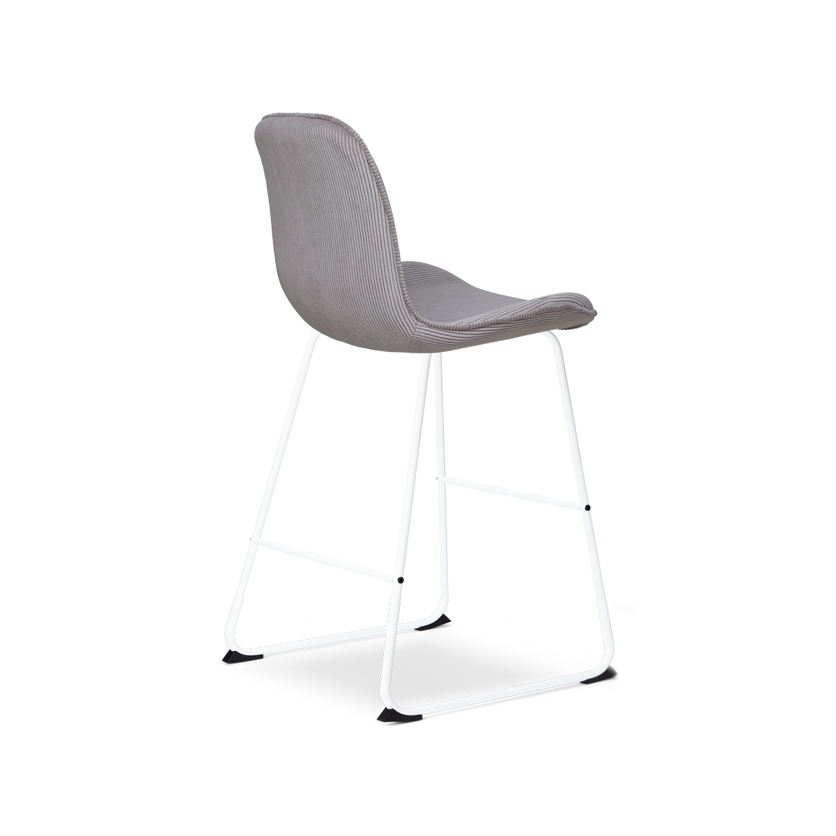 Barkruk Nino-Fé rib warm grijs - wit onderstel - 65 cm