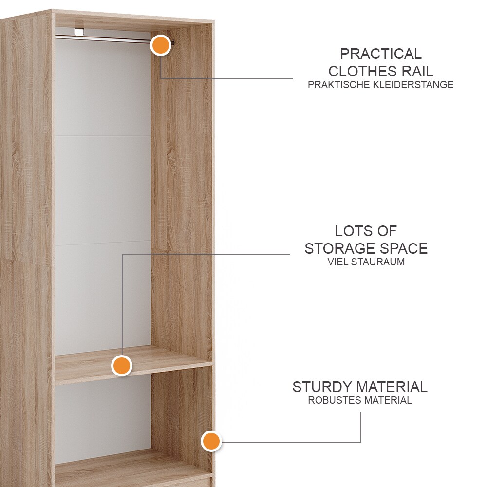 Vicco Kleiderschrank Elmo Sonoma 80 x 200 cm
