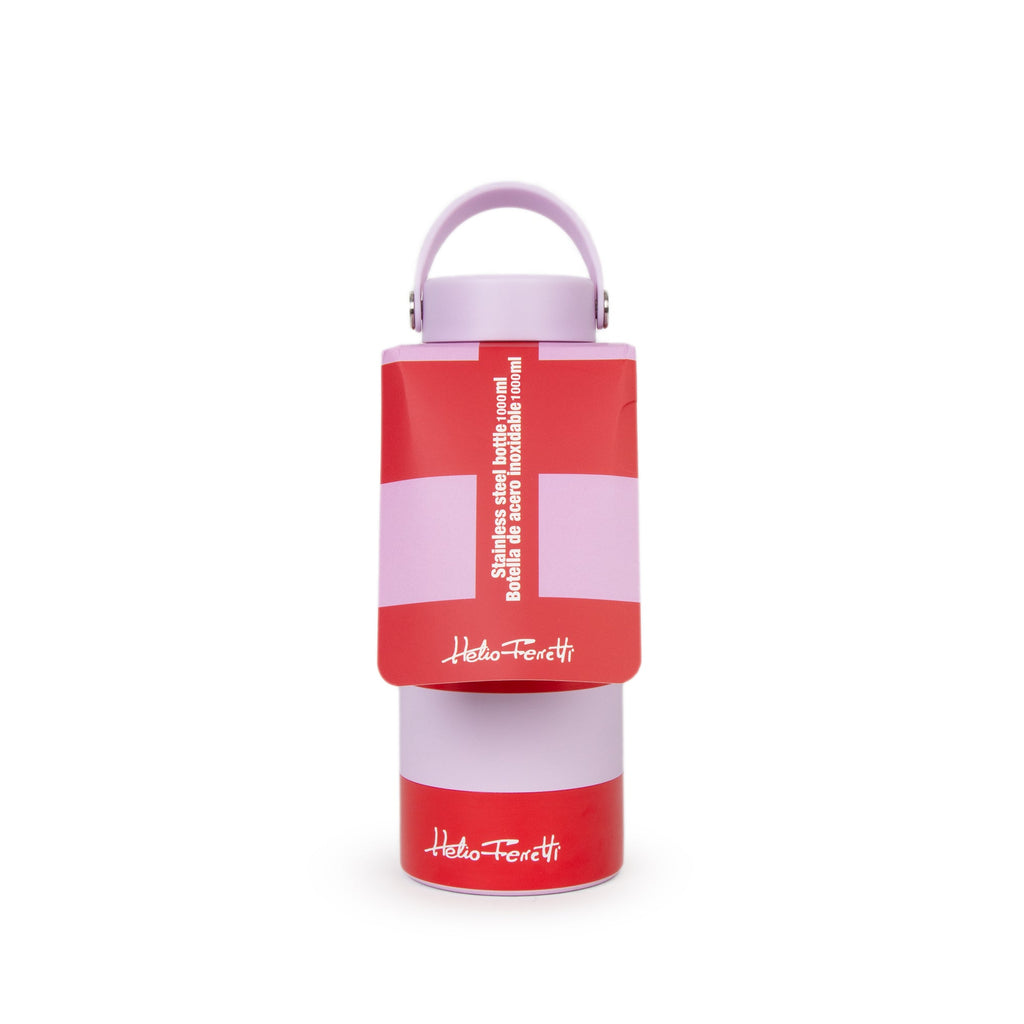 Garrafa Cap. 1L - Red And Pink Stripe