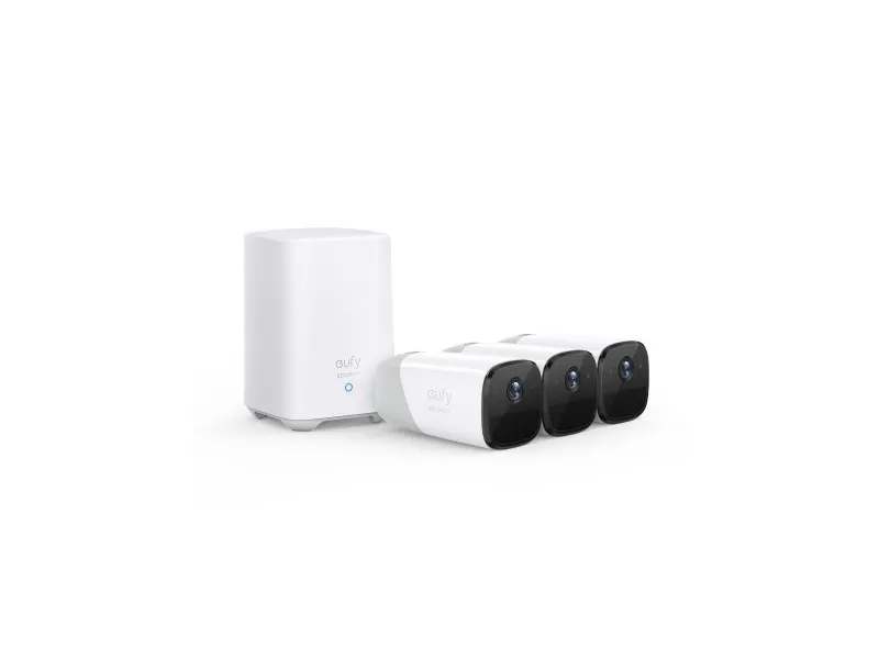 Eufy eufyCam 2 Pro - Netværksovervågningskamera - udendørs, indendørs - vejrbestandig - farve (Dag/nat) - audio - trådløs - WiFi - med Eufy HomeBase 2 (pakke med 3)