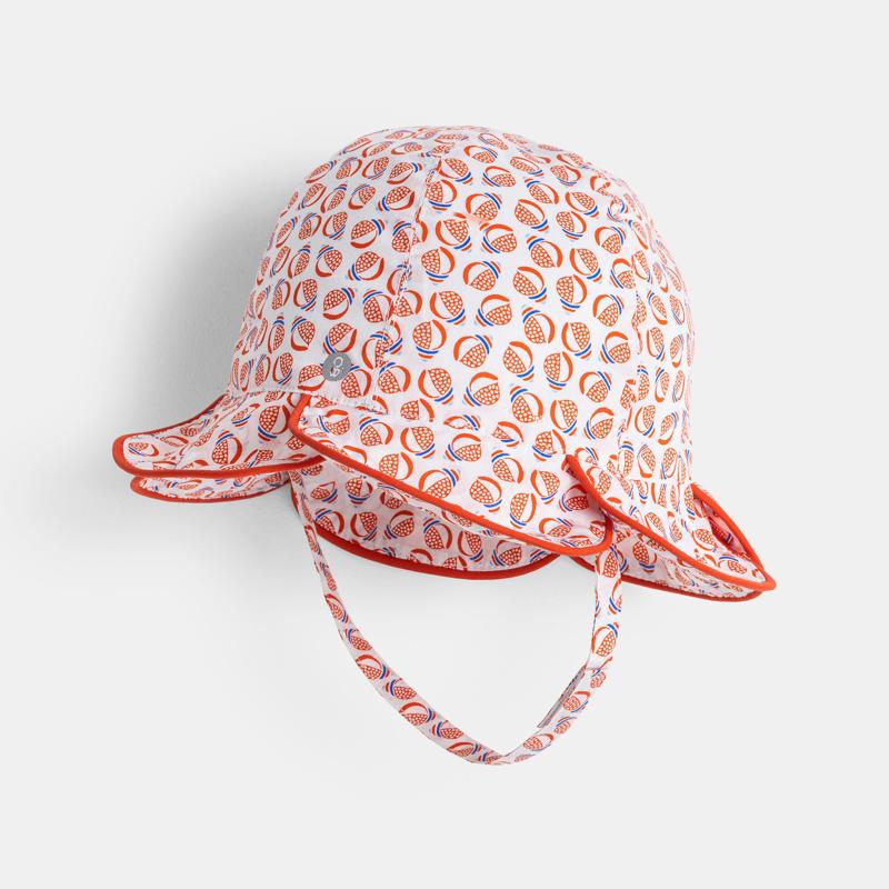 Chapeau cloche bords pétales rouge bébé fille Rouge