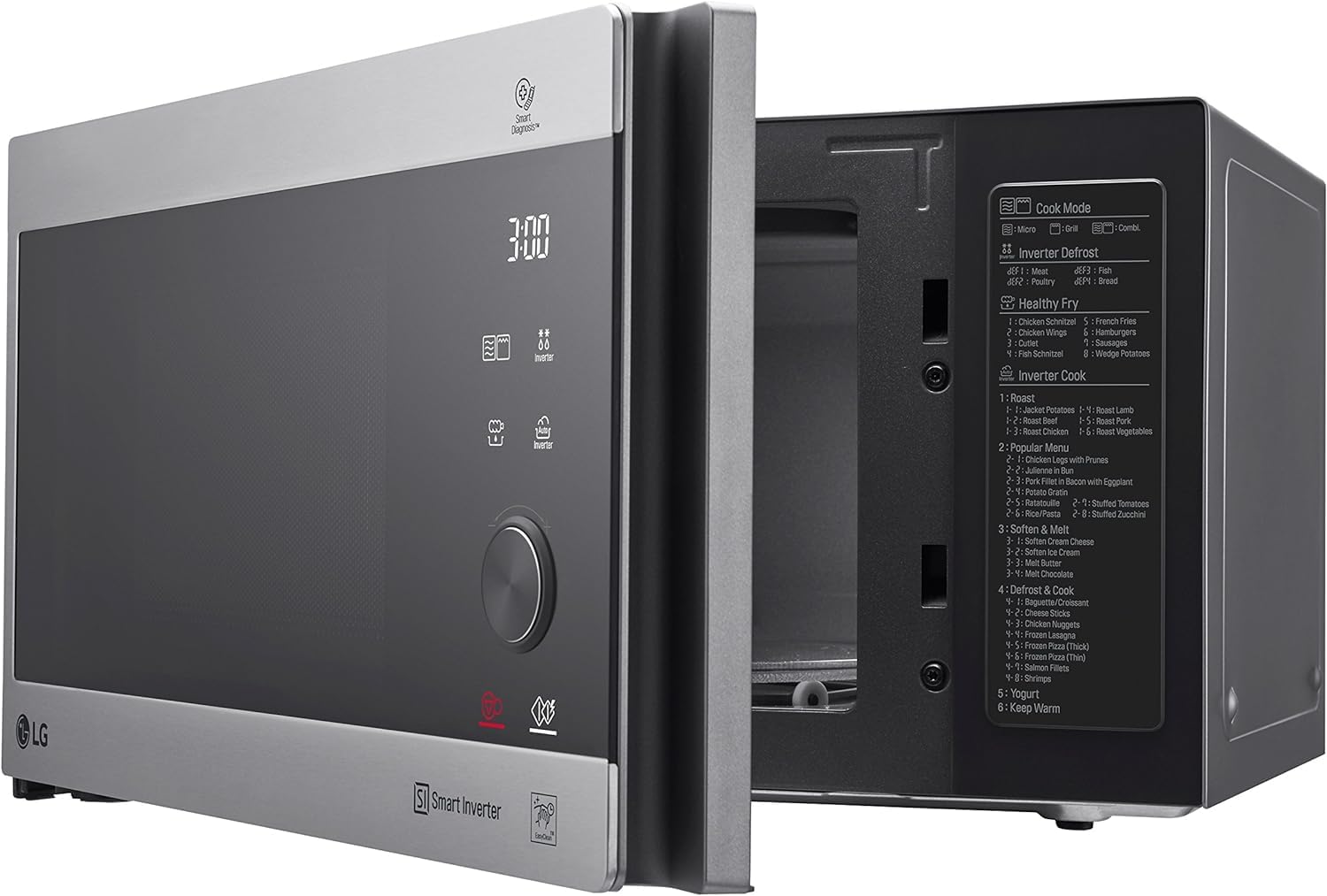 LG Electronics MH 6565 CPS Mikrowelle / 47.6 cm/akustisches Signal bei Programmende/edelstahl