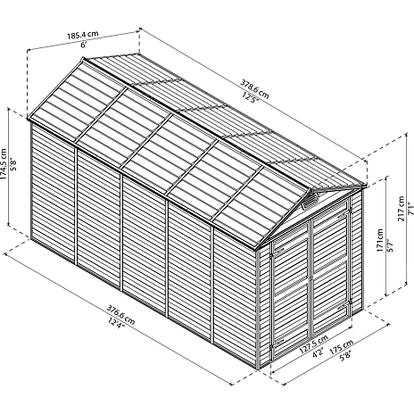 Skur Palram - Canopia Skylight 7,0 m2 - midnatsgrå