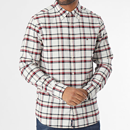 Chemise Manches Longues A Carreaux Small Global Stripe Check 1745 Beige