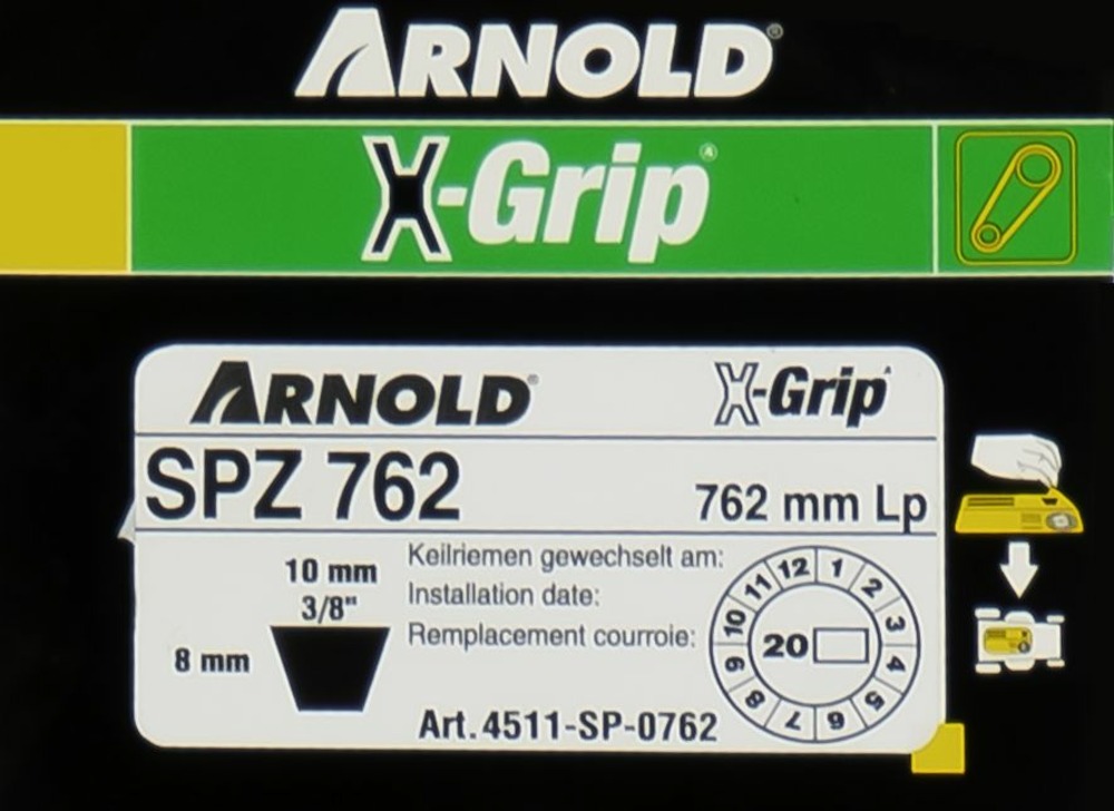 Courroie trapézoïdale x-grip v de type spz 762