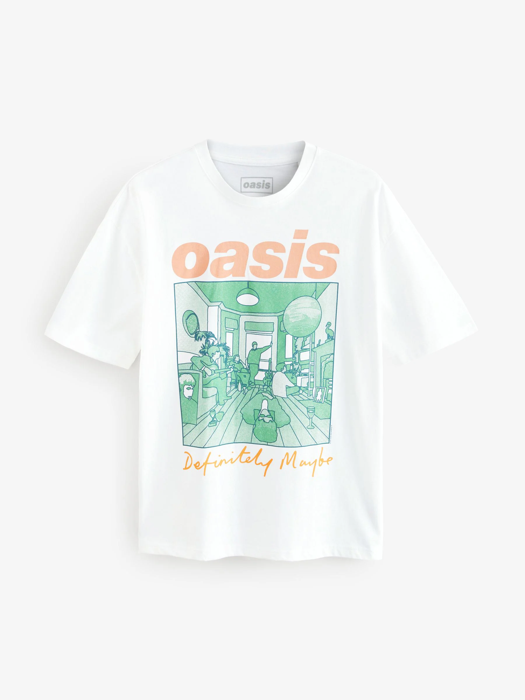Witte kleur - Oasis Graphic Band T-Shirt