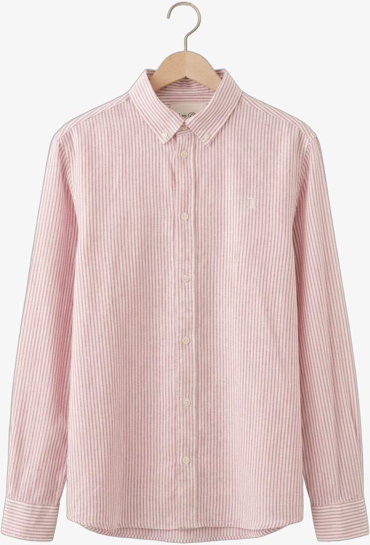 roze les deux casual overhemd konrad stripe cotton linen shirt