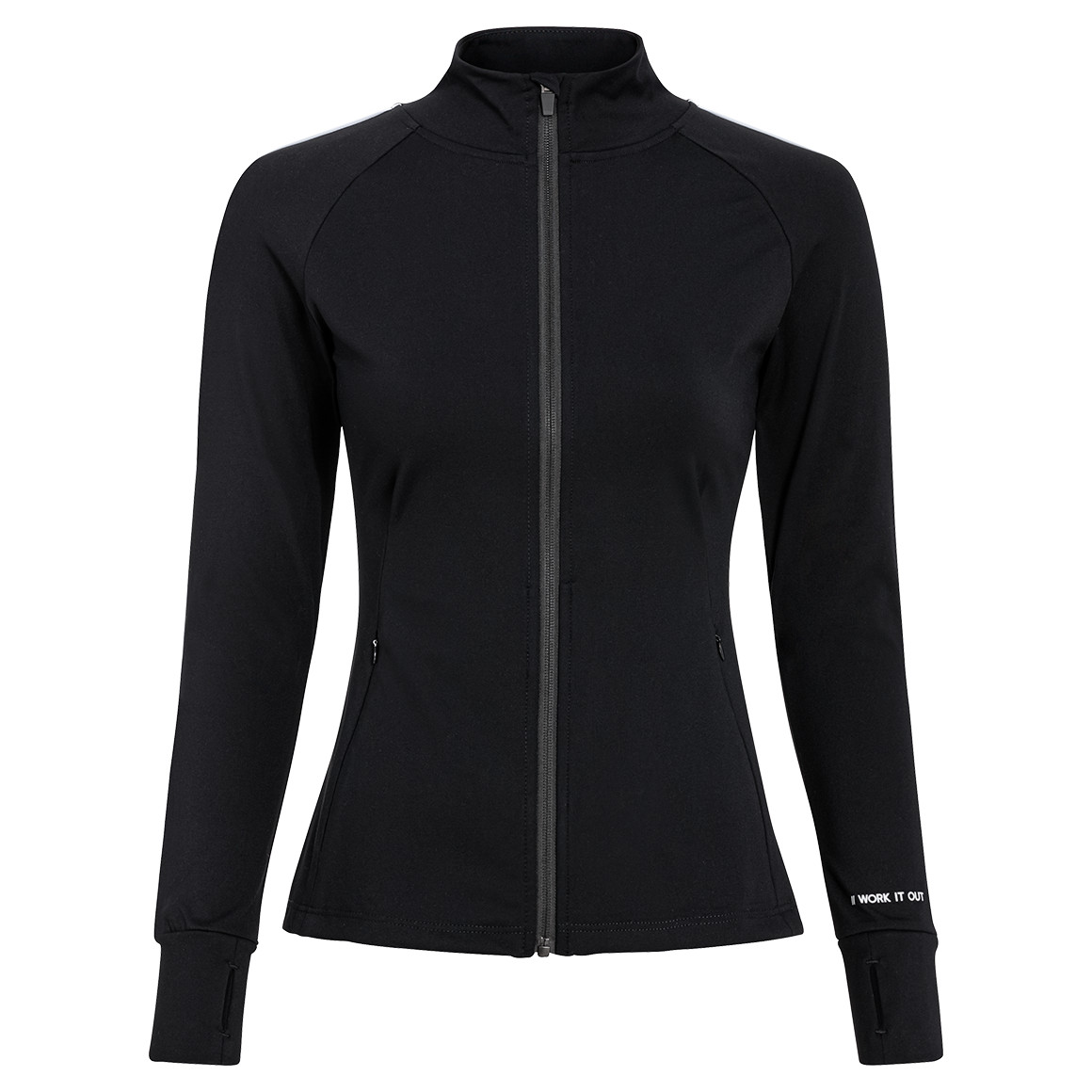 Gina Sports Damen Sport-Jacke mit Reißverschluss schwarz