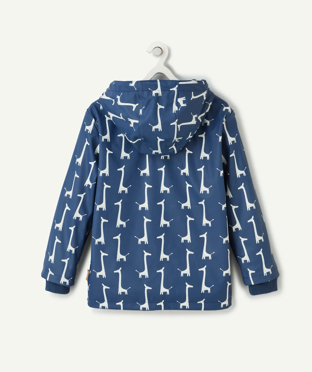 FRESKIMPERMÉABLE BLEU AVEC IMPRIMÉ GIRAFE