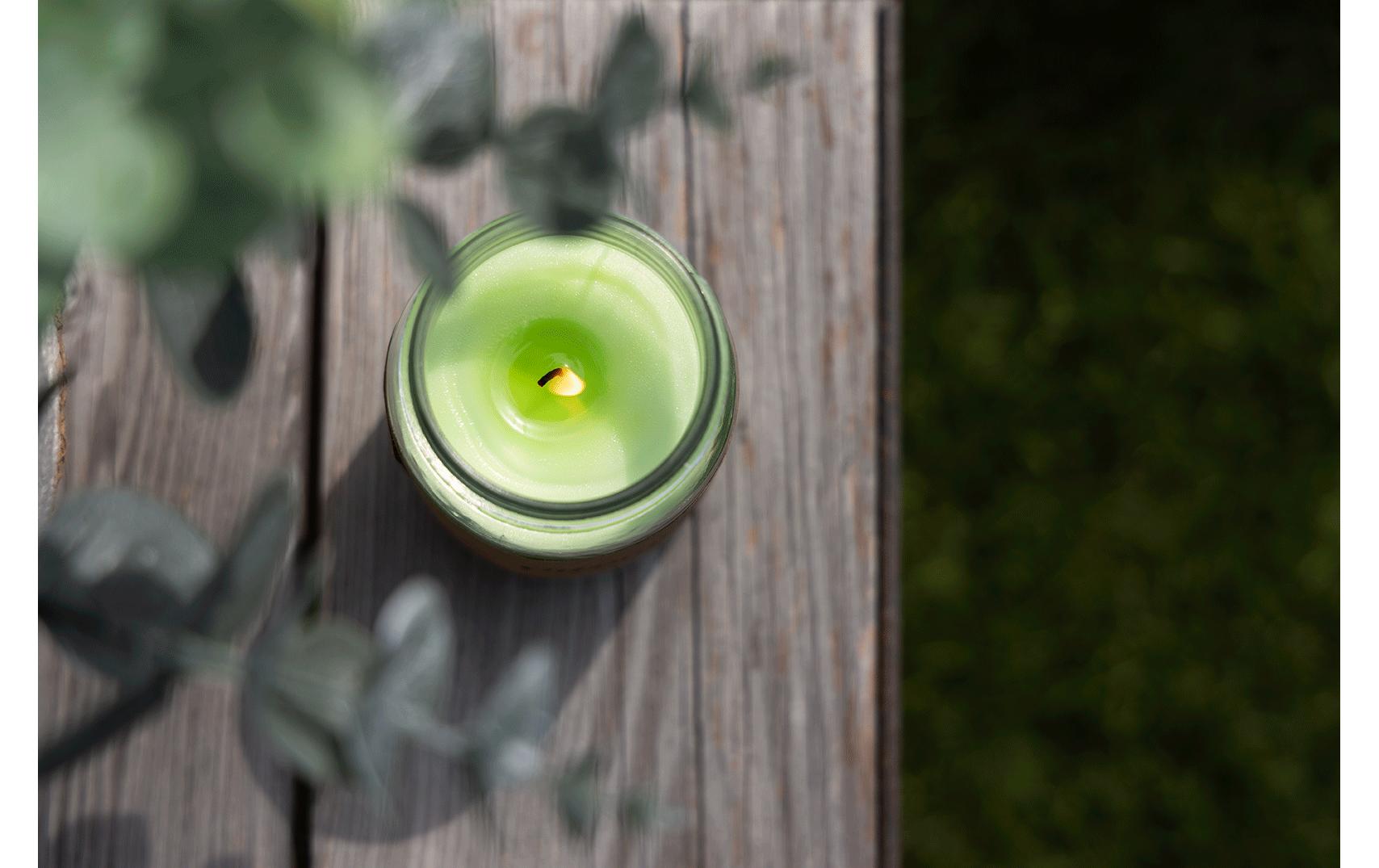 Gartenkerze Citronella Jar HellgrünAnti-Mückenkerze