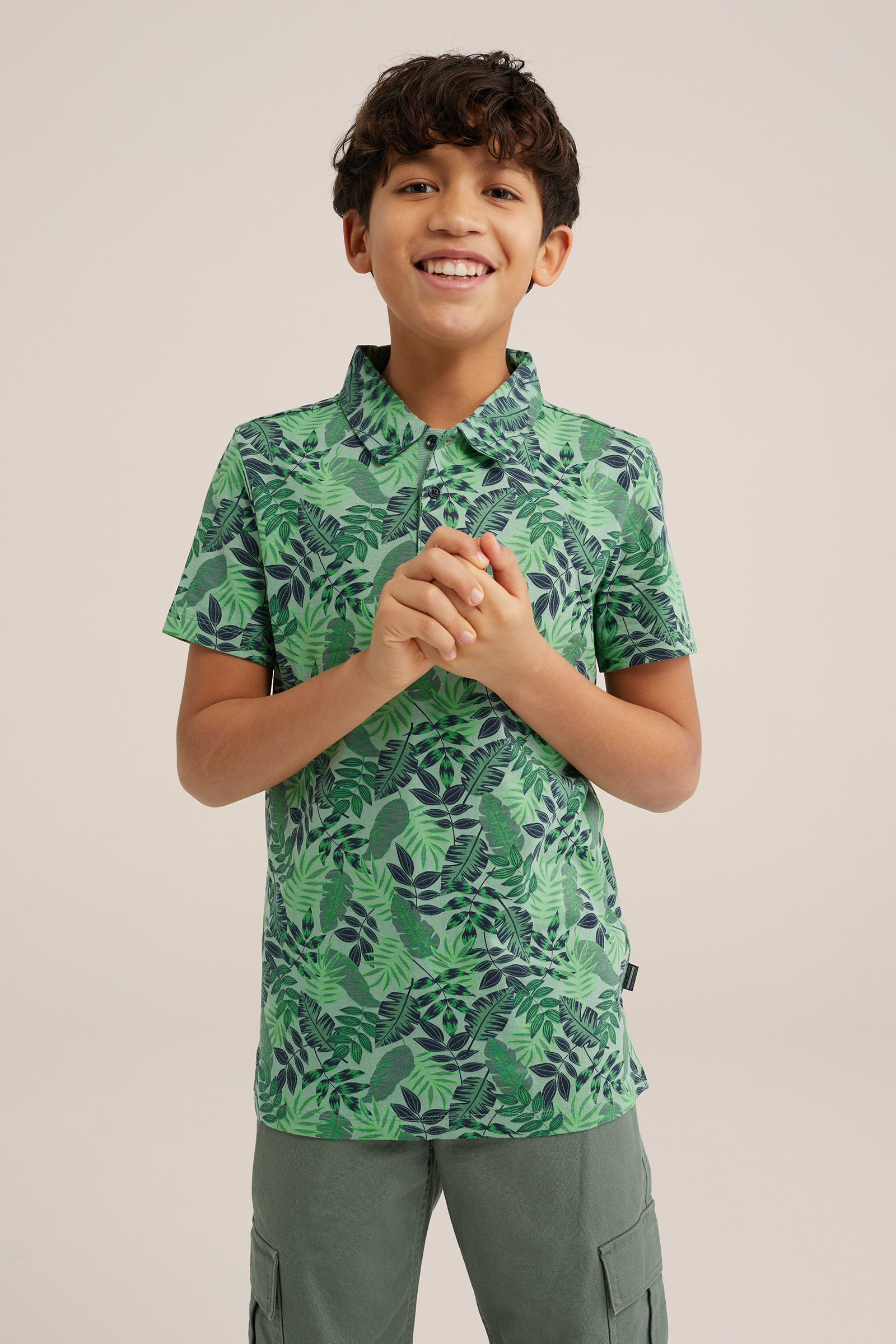 Jongens polo met dessin WE Fashion Zeegroen