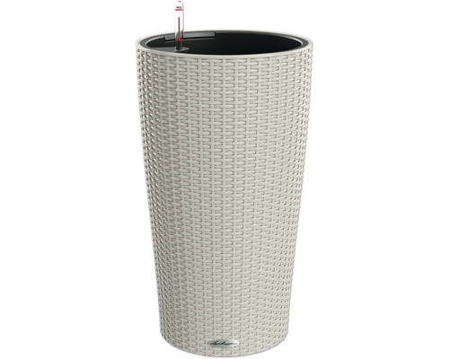Lechuza Cilindro Cottage plantenbak, kunststof, 23 x 23 x 41 cm, zandbruin, inclusief zelfbewateringssysteem, planteninzet en waterniveau-indicator