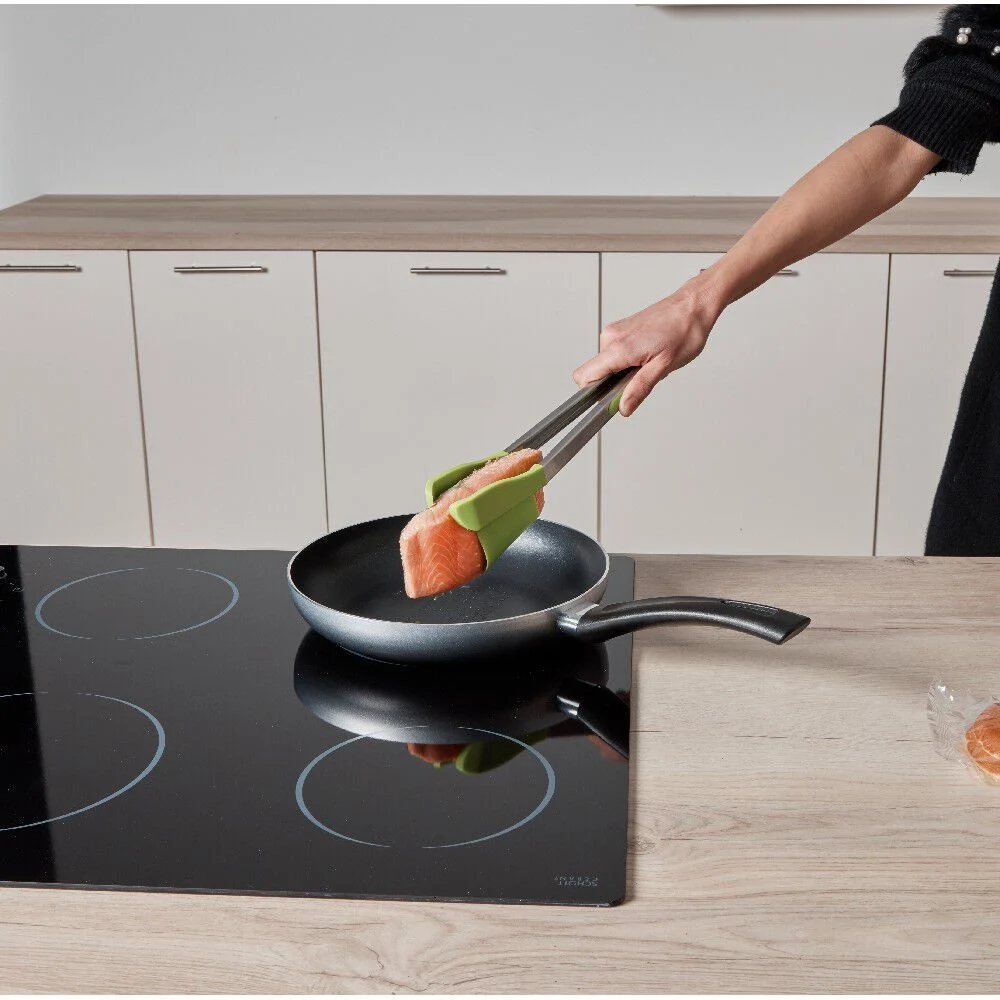 Pince spatule 2 en 1 inox silicone vert