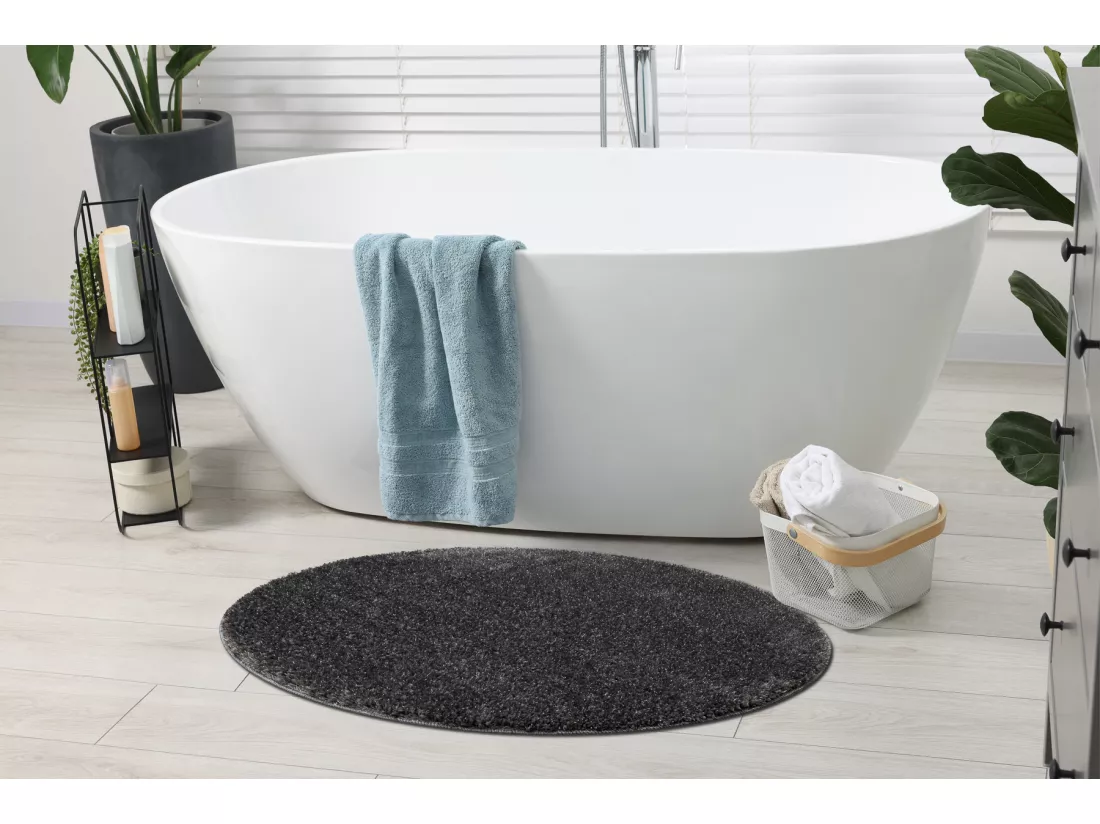 Tapis de salle de bain SYNERGY cercle, glamour, antidérapant, doux - cercle 100 cm