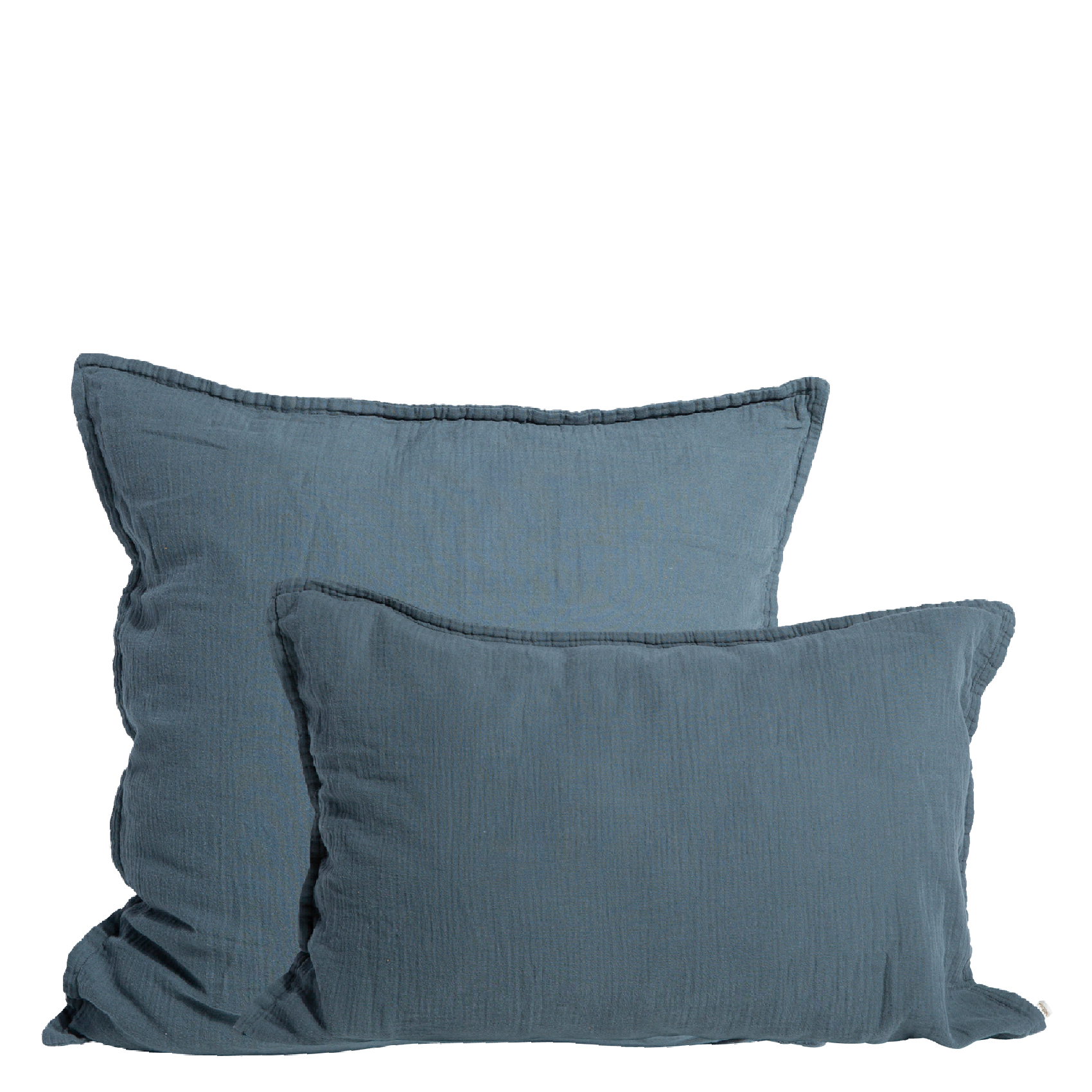 Taie d'oreiller en gaze de coton| Bleu
