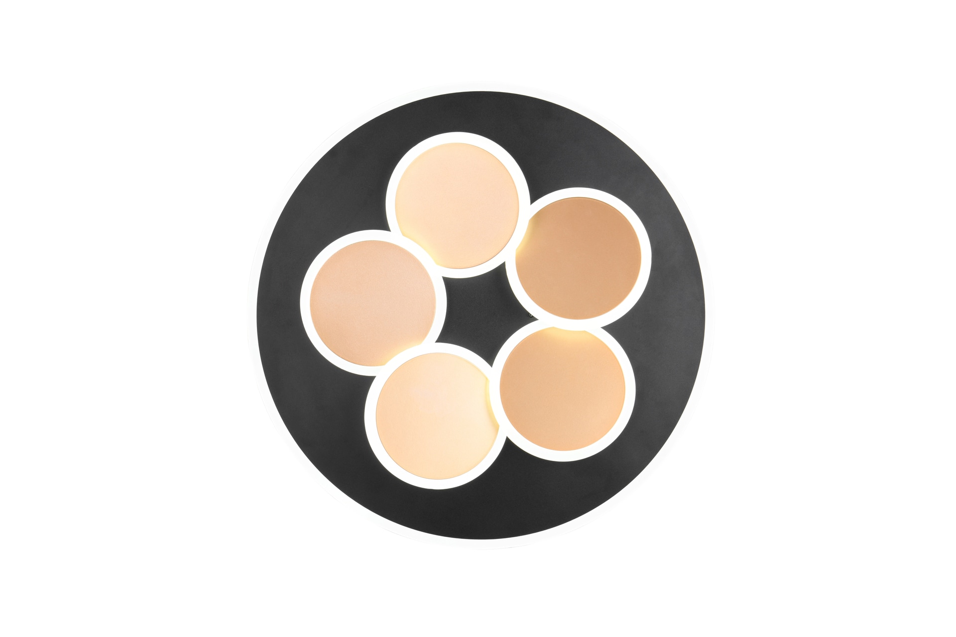 TRIO LED Deckenlampe MANDALA 49 cm schwarz /goldfarbig