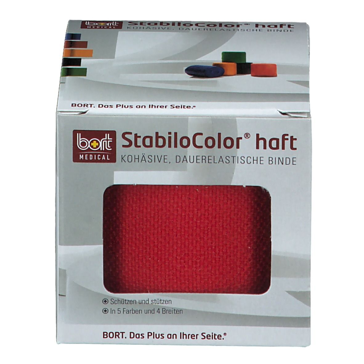 BORT StabiloColor® haft Binde 6 cm rot