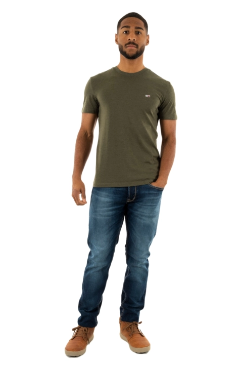 Tee shirt tommy jeans xslim jaspe m12 fatigue green heather