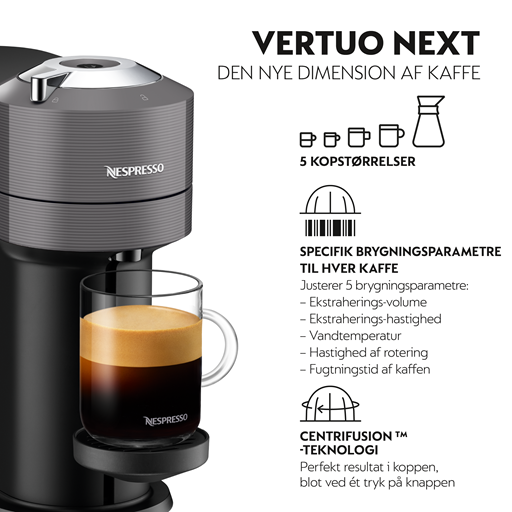 Nespresso Vertuo Next Bundle, Mørk Grå