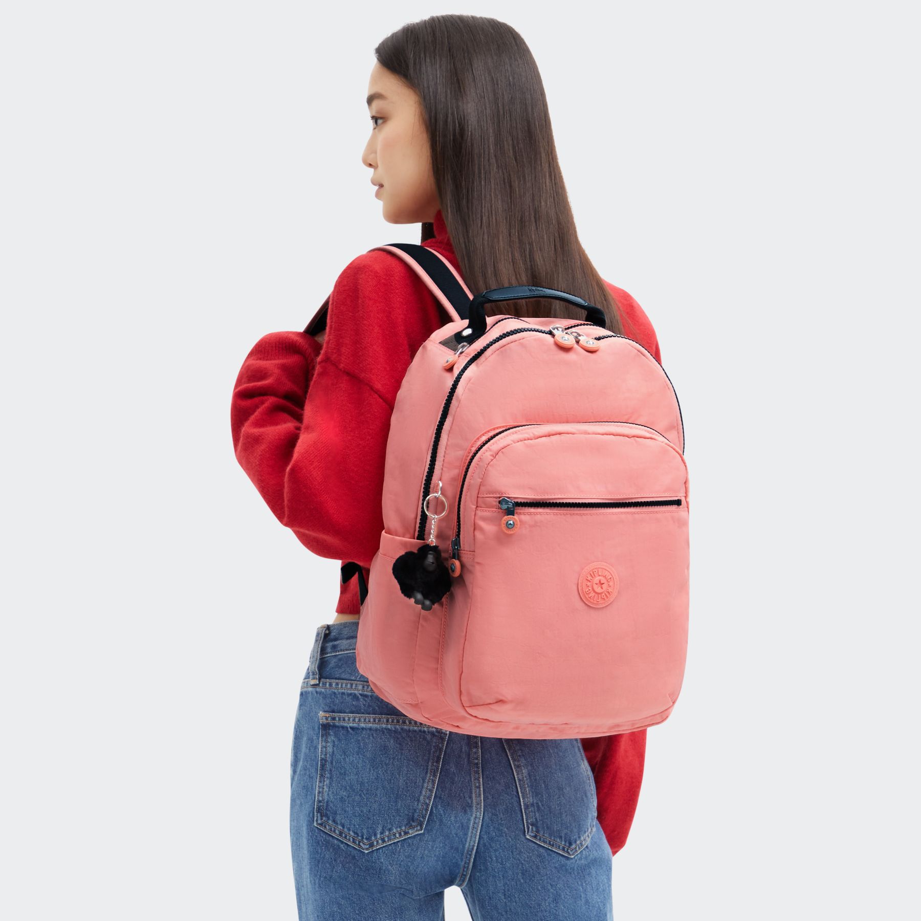 SEOUL Grand Sac à Dos Avec Protection Pour Ordinateur Portable - Peach Peace