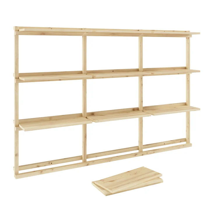Karup Design - Groove Wandregal, Wide, H 47,5 x 192 cm, Kiefer natur