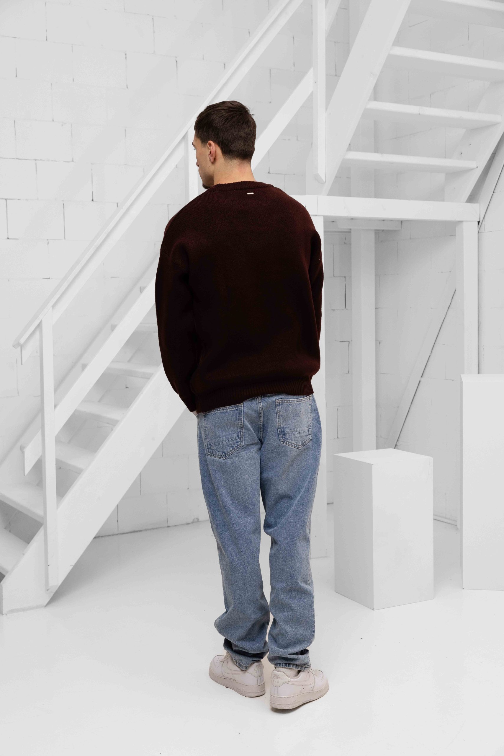 Croyez Etiquette Knit Sweater Heren Donkerrood