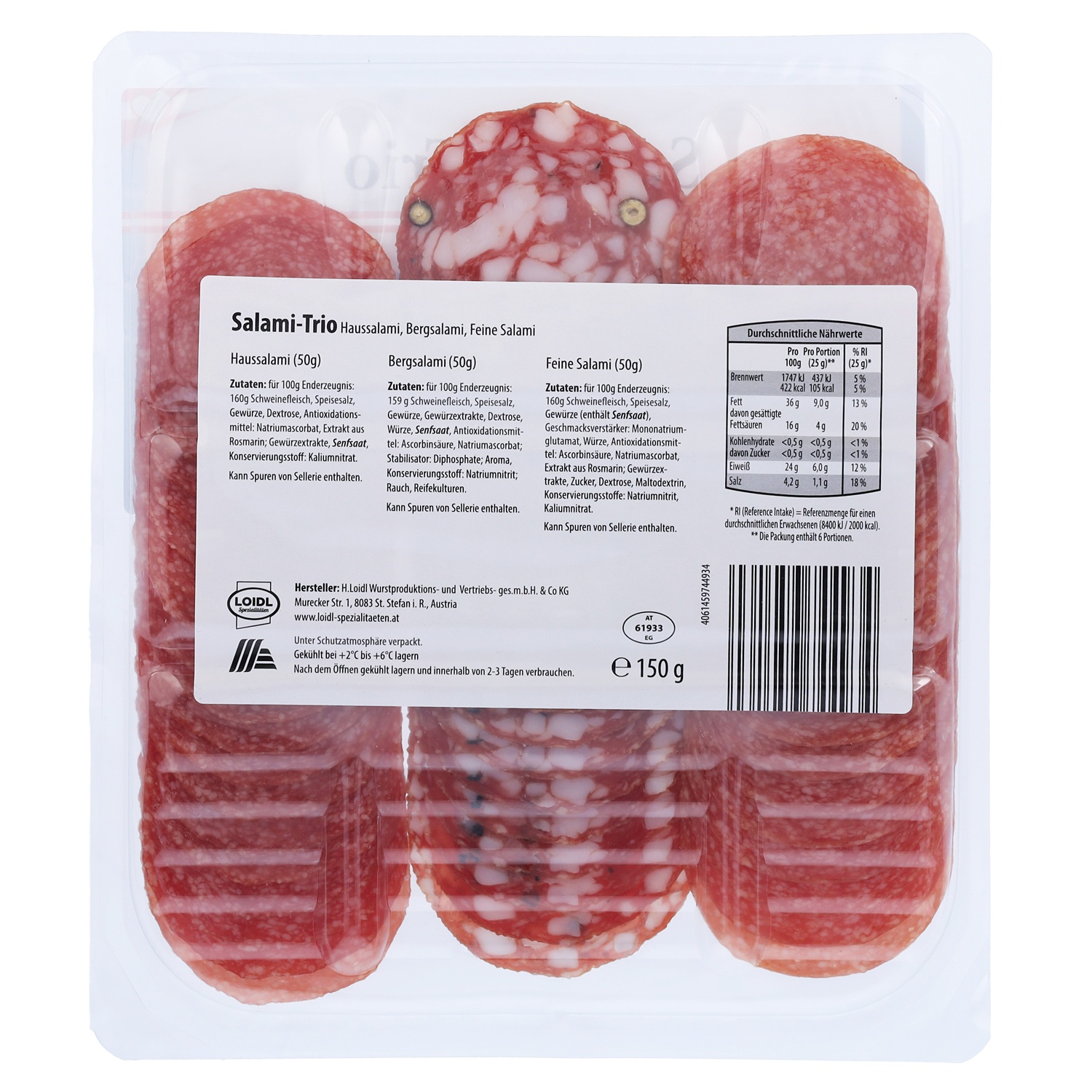 GENUSS 100% AUS ÖSTERREICH Salami-Trio 150 g