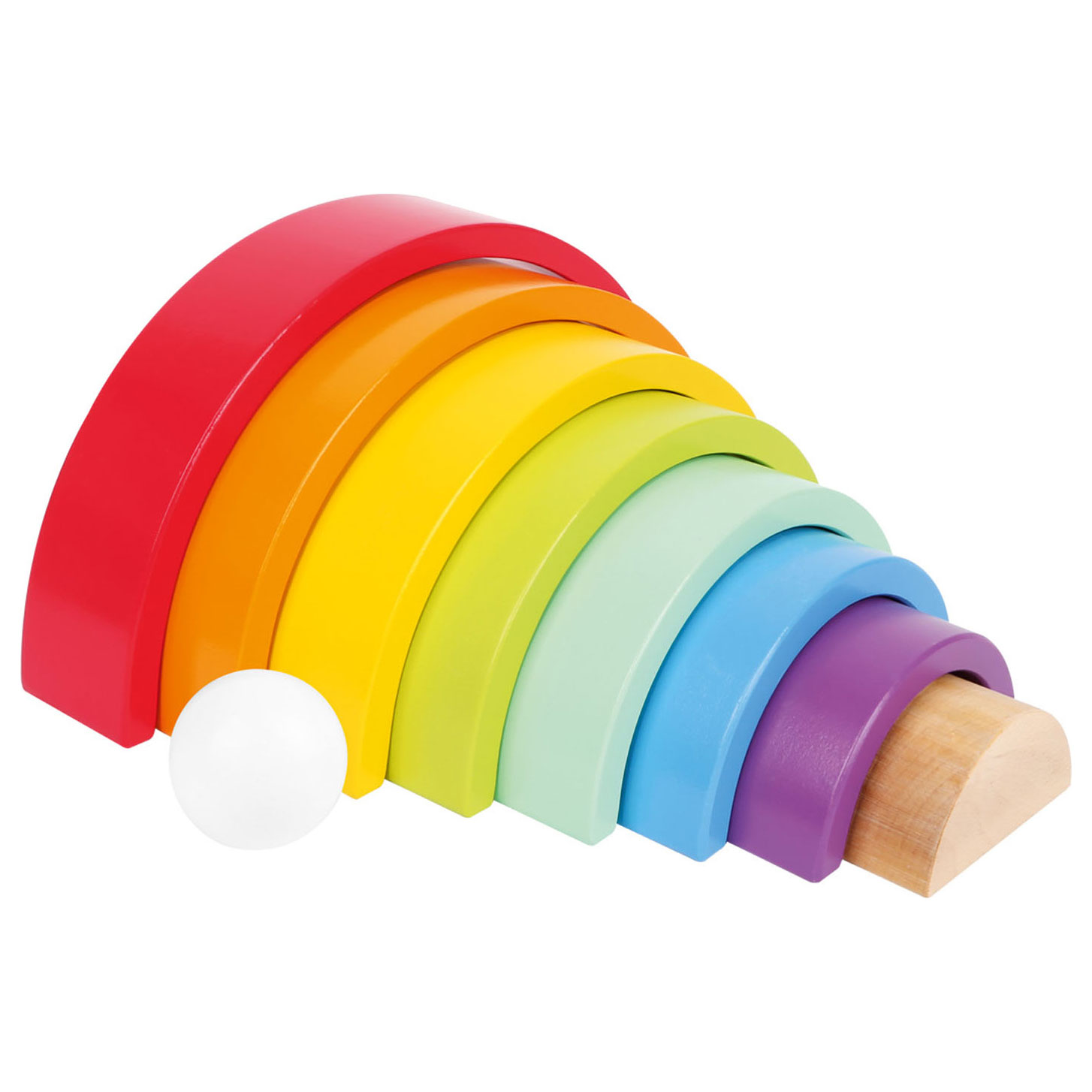 Small Foot-Houten Bouwblokken Regenboog, 9dlg.