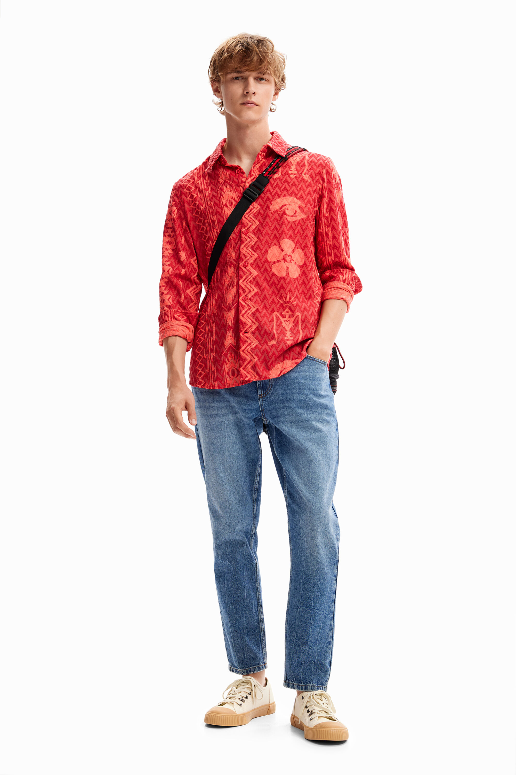Chemise géométrique texturée