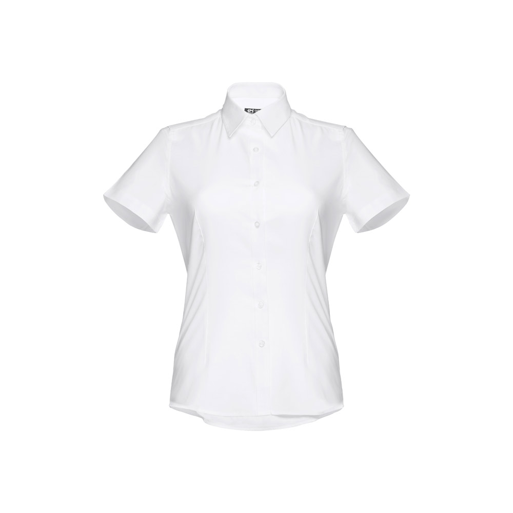 TH Clothes 30201 - Chemise oxford à manches courtes pour femmes. Couleur blanche