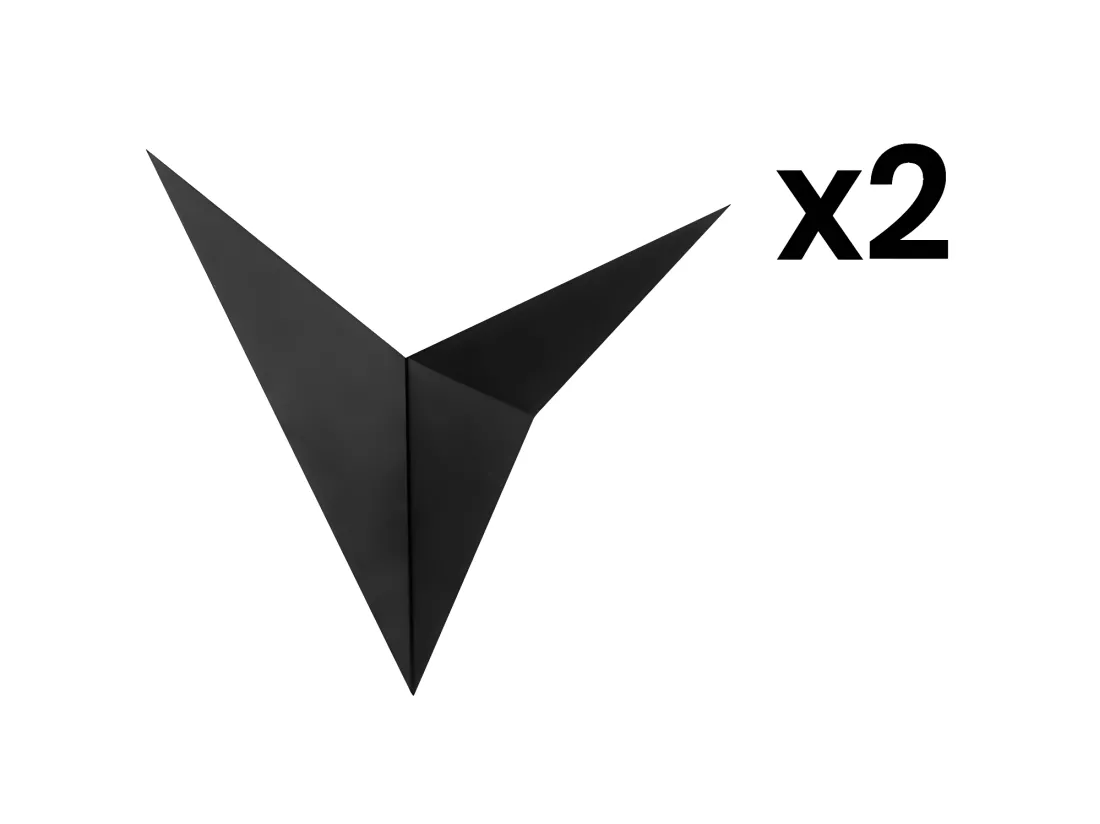 Lot de 2 appliques en métal - L. 34 x P. 5 x H. 34 cm - Noir - BIRDO