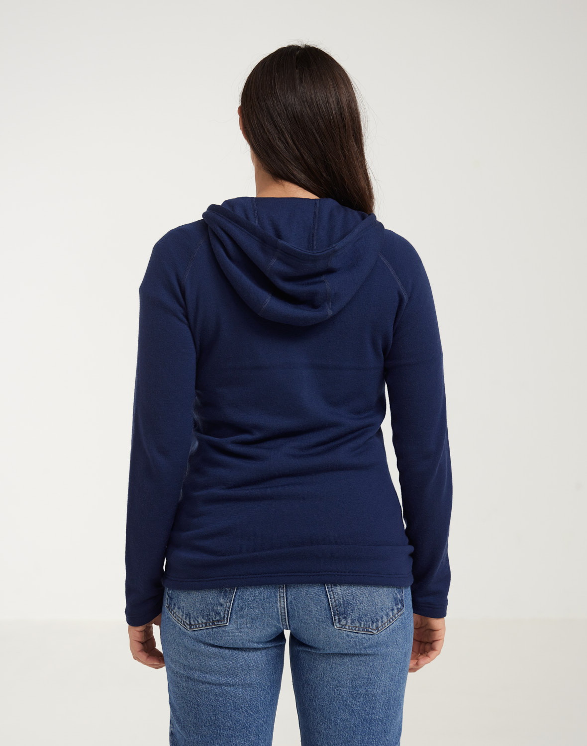 Vest met capuchon van merinowollen terry voor dames