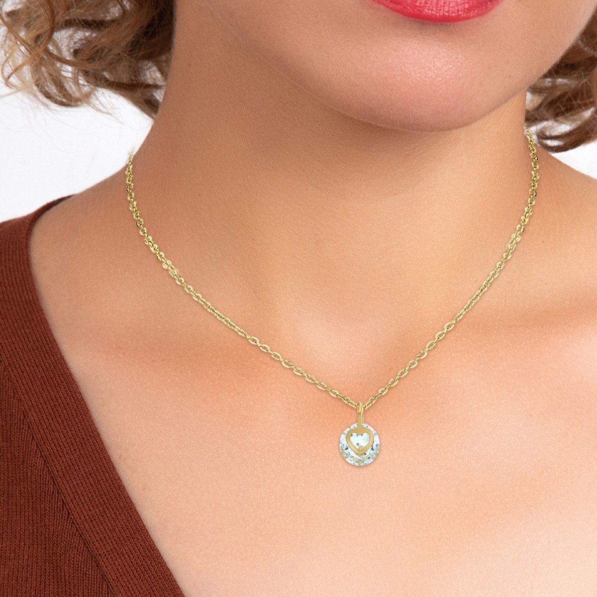 Collier coeur SC Crystal orné de Cristaux scintillants