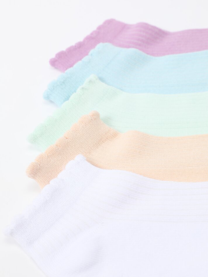 Pacote com 5 pares de meias curtas sortidas - Diversas