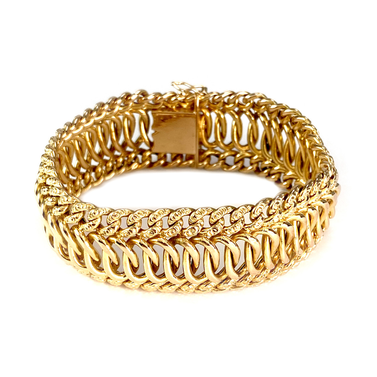 Bracelet d'occasion or 750 jaune maille fantaisie
