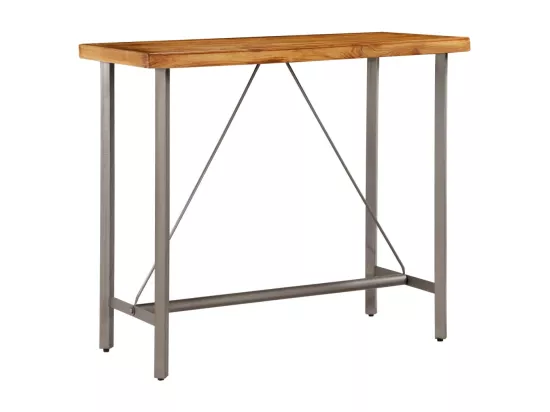 Table de bar Teck recyclé massif 120 x 58 x 106 cm