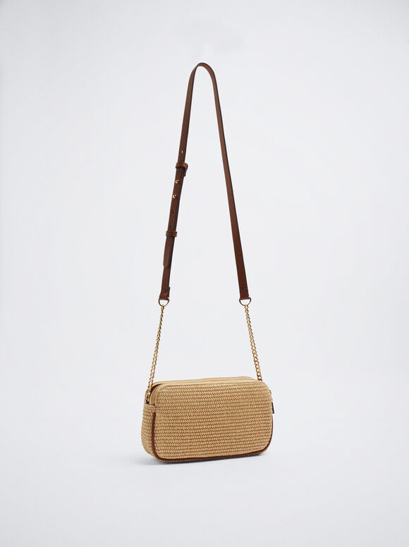 Bolso Bandolera De Paja - Camelo