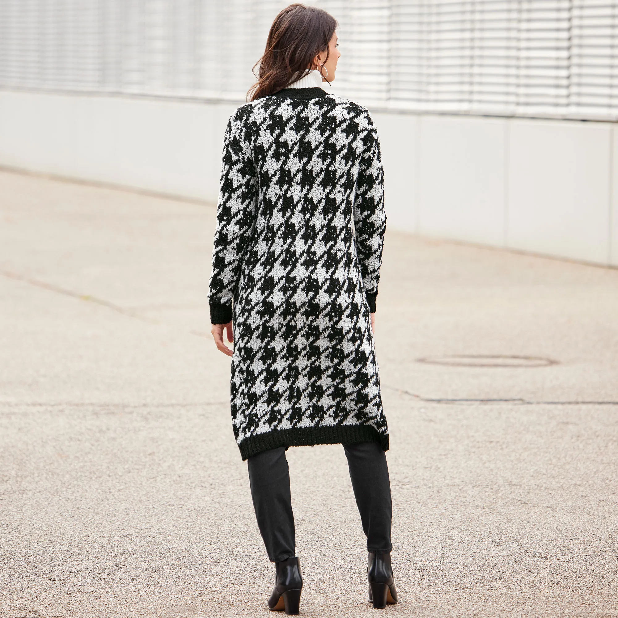 Damen-Strickjacke mit Jacquard-Muster