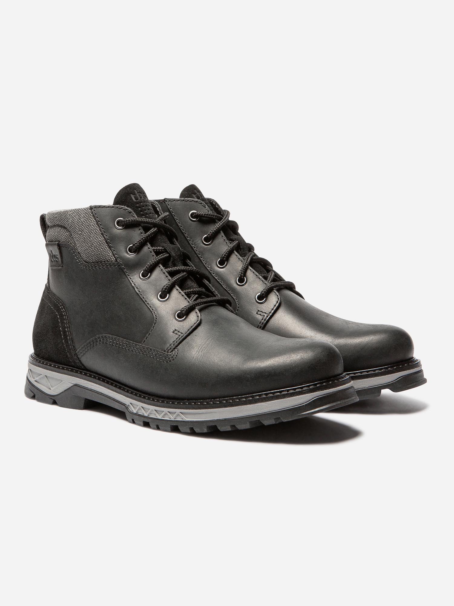 Boots Homme Confort Semelle Crantée Cuir Noir