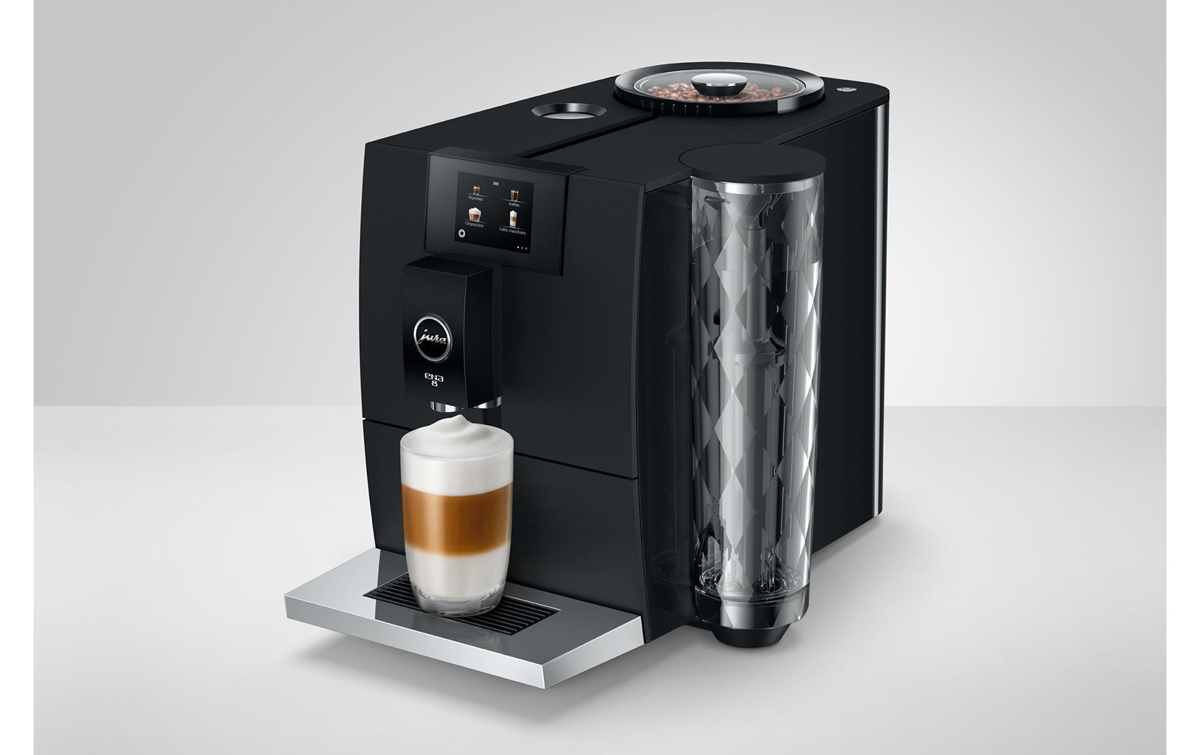 Kaffeevollautomat ENA 8 Full Metropolitan Black (SC)<br>Zweitassen-Vollautomat für 15 verschiedene Kaffee- und Milchgetränke
