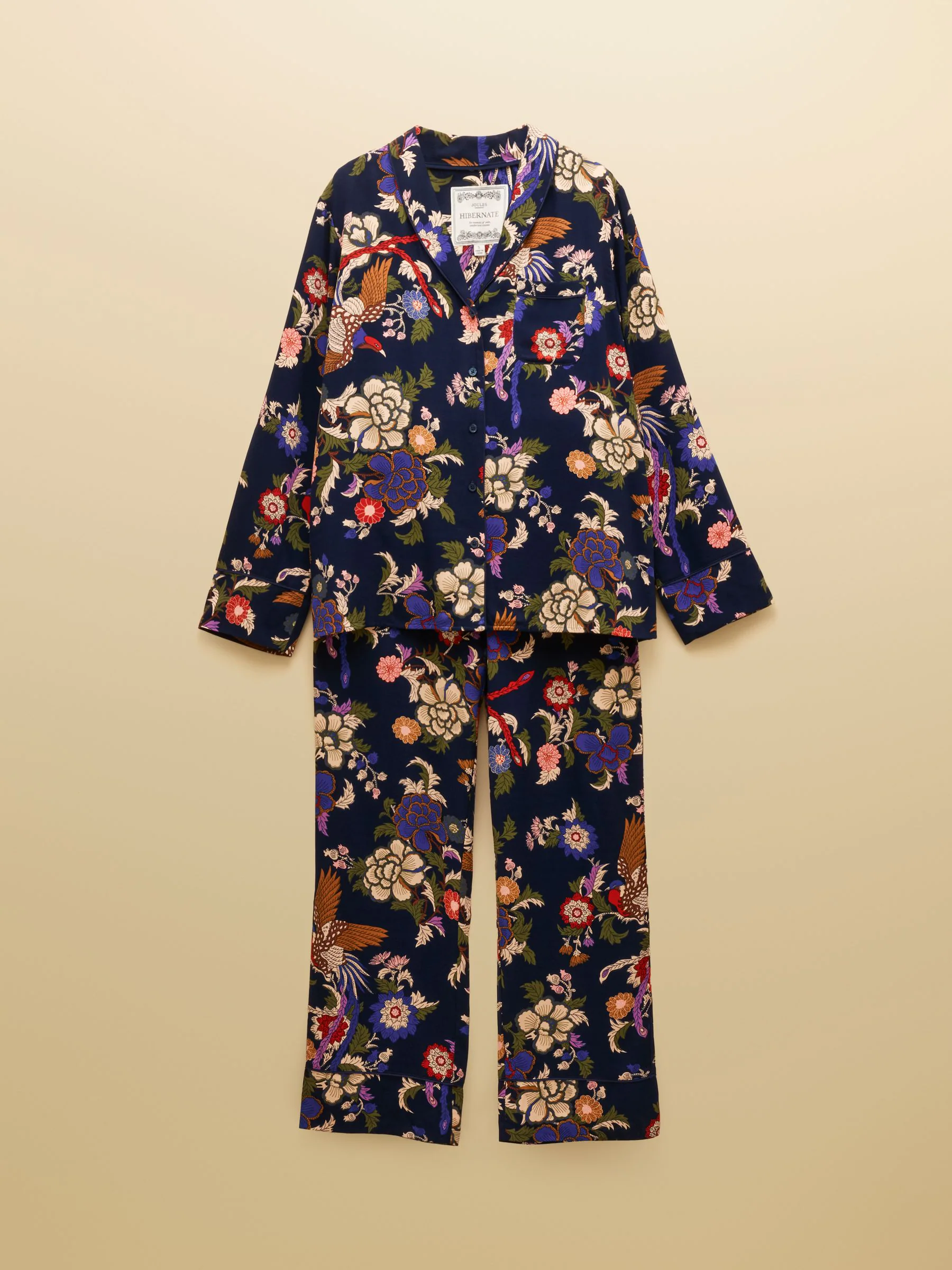 Navy Hidcote Floral - Joules Alma Woven Pyjama Set