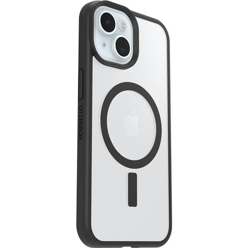 iPhone 16e / 15 / 14 / 13 MagSafe Hybrid Hülle TPU Bumper   Hardcase Rückseite React Series (77-98203) - Transparent / Schwarz