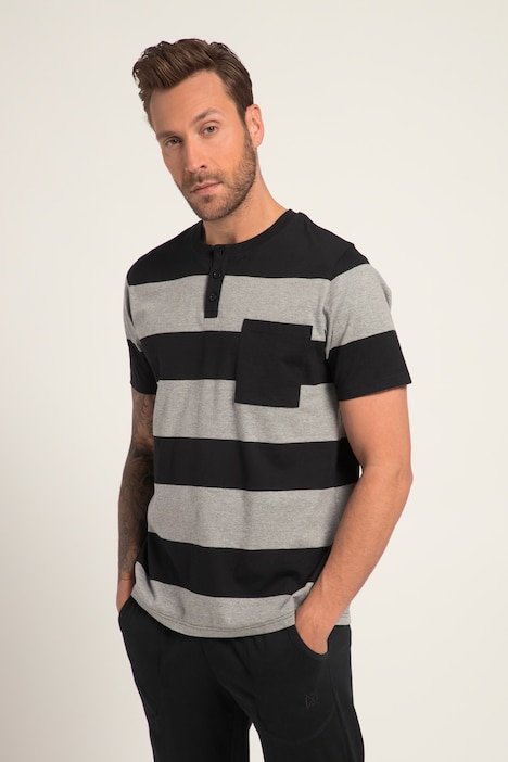 Schlafanzug, Homewear, OEKO-TEX, Zweiteiler, T-Shirt mit Ringeln, lange Hose, bis 8 XL