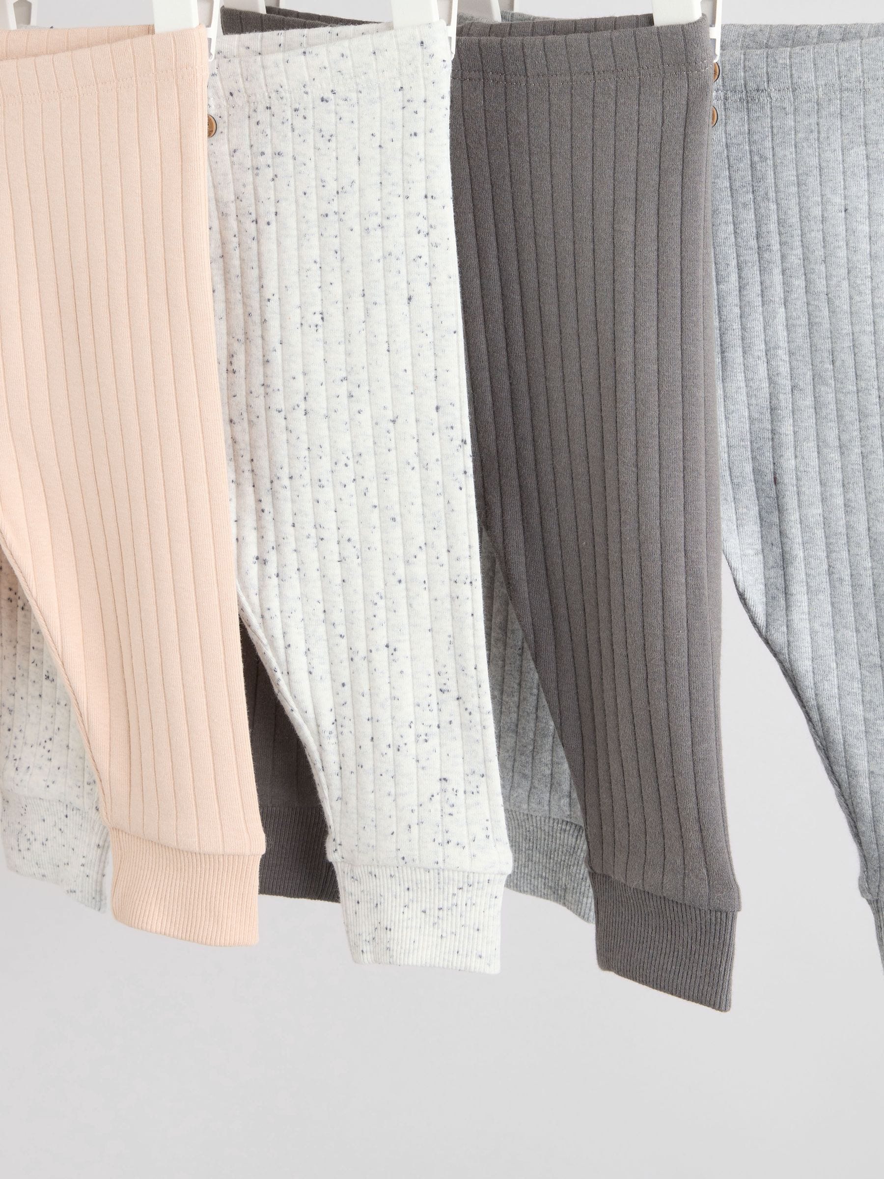 Mono/Naturel - Verpakking van 4 babyleggings (0 mnd -3 jr)