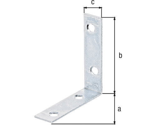 Stoelbeugel 60x60x16 mm sendzimir verzinkt 1 stuk