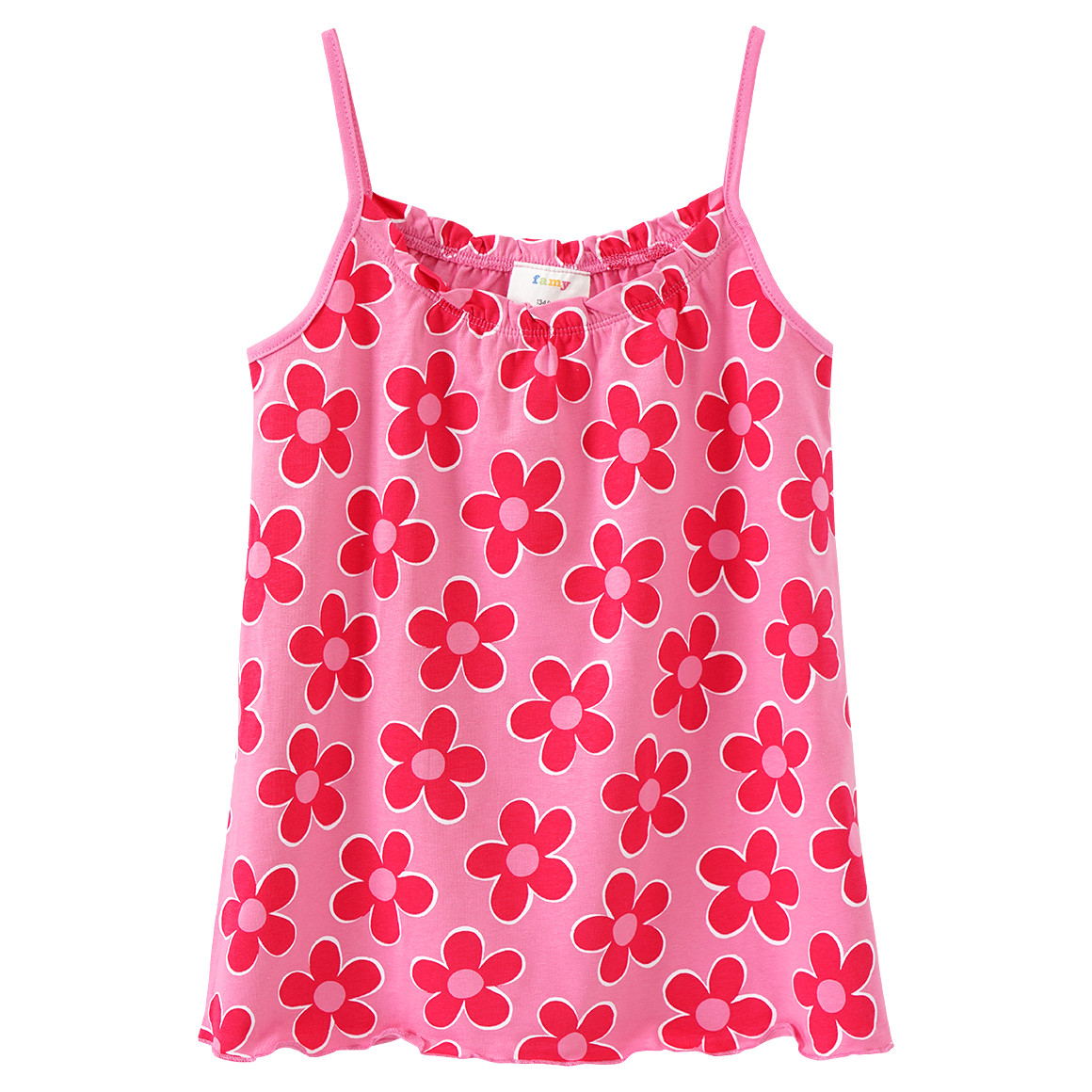 Famy 3 Mädchen Tops mit bunten Motiven zartrosa / blau / rosa