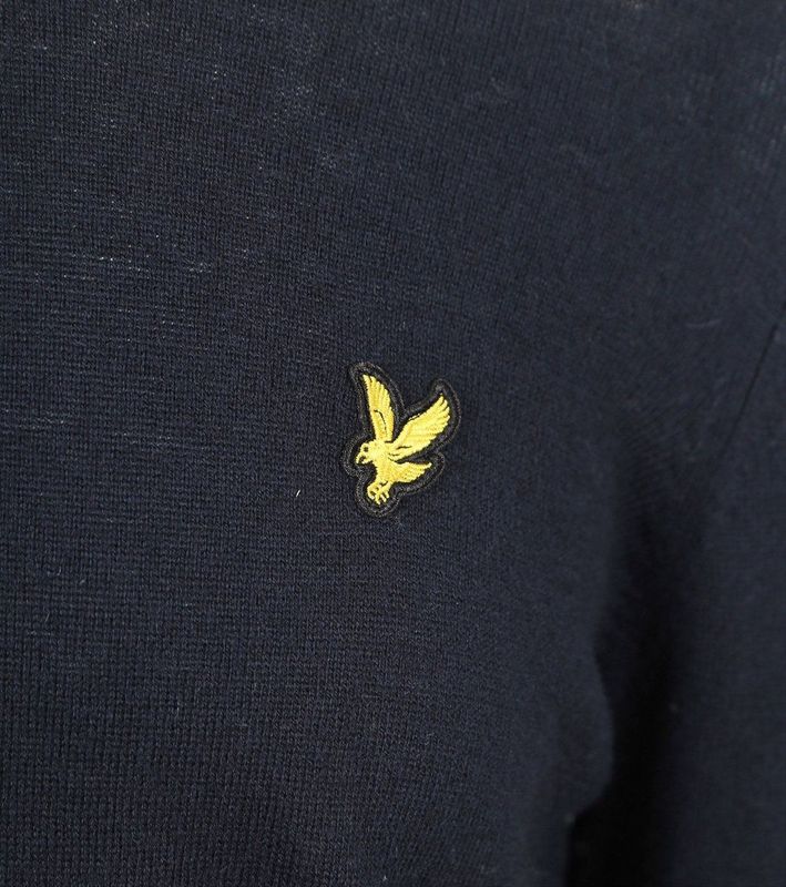 Lyle & Scott Half Zip Pullover Merinowol Navy - Heren - Schipperstrui