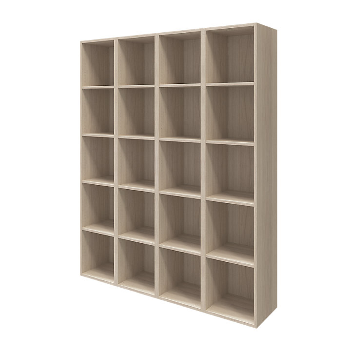 Étagère bibliothèque avec tiroirs et porte effet chêne et blanc brillant GoodHome Atomia H. 187,5 x L. 150 x P. 37 cm