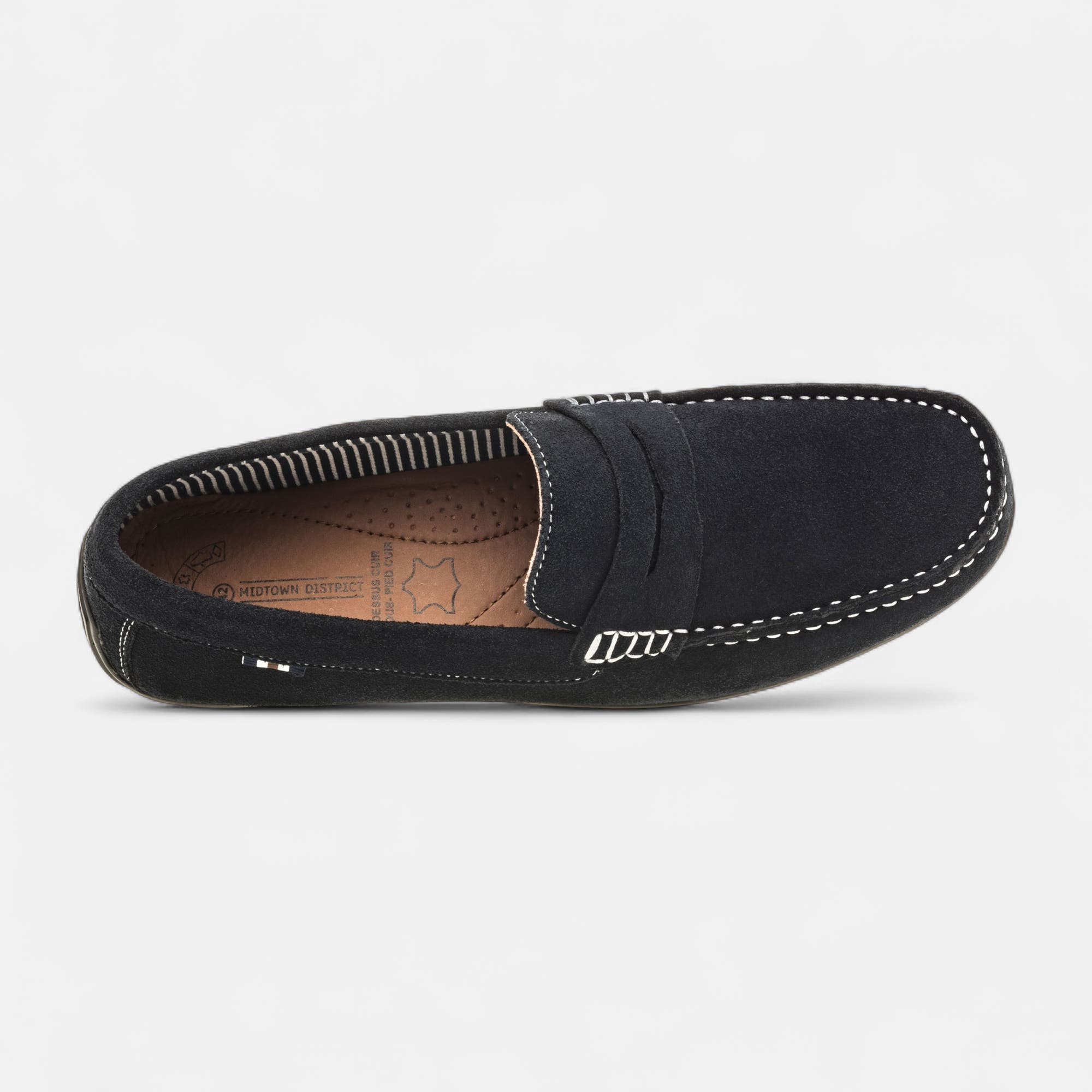 Mocassins Homme en cuir bleu marine